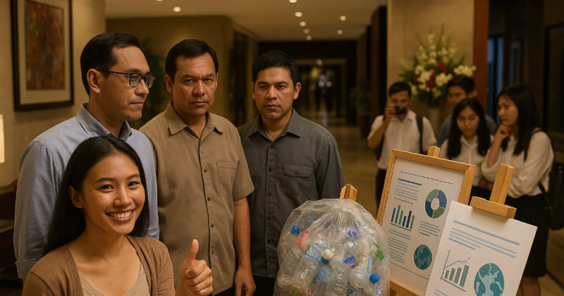 Cerpen urban tentang hotel kecil yang berani beralih ke dispenser isi ulang, mengubah budaya “sekali pakai” jadi harapan kota. Emosional, hangat, dan membumi.