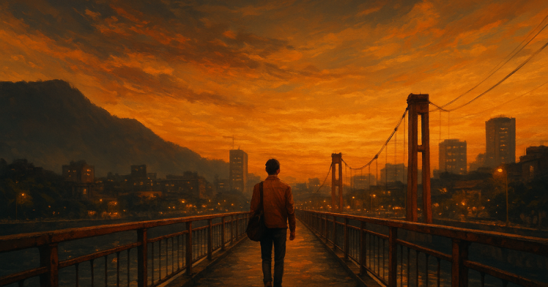 Cerpen urban tentang Jaya dan Ning: pertemuan, persinggahan, Suramadu, dan lahirnya kelas hospitality di Jember. Hormati jembatan, lalu terus berjalan.