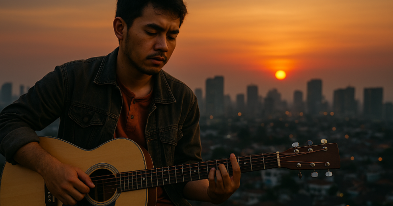 Cerpen emosional berlatar Jakarta: Wirya, eks-petugas parkir, menemukan makna hidup lewat musik, sahabat pengamen, dan keberanian merawat mimpi sebelum waktu habis.