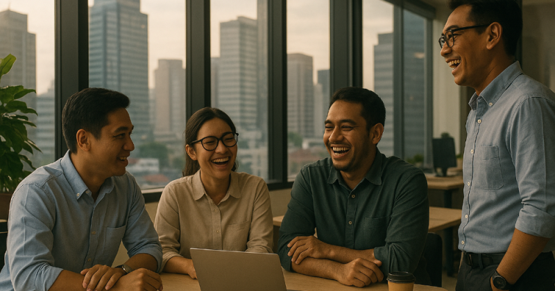 Cerpen urban penuh makna tentang tawa, kejujuran, dan solidaritas rekan kerja di kota. Bukan sekadar target, tapi kebersamaan yang menyembuhkan.