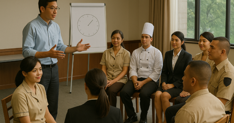 Cerita urban tentang hotel yang membangun budaya “latih sampai bisa pergi, perlakukan hingga tak ingin pergi”. Mengharukan, manusiawi, dan menghangatkan.