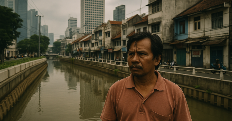 Cerpen sastra urban bergaya Kompas Minggu tentang Adipati, Siti, dan Jokotole menata ulang alur air-kota, merawat detail, dan menemukan napas baru untuk berharap.