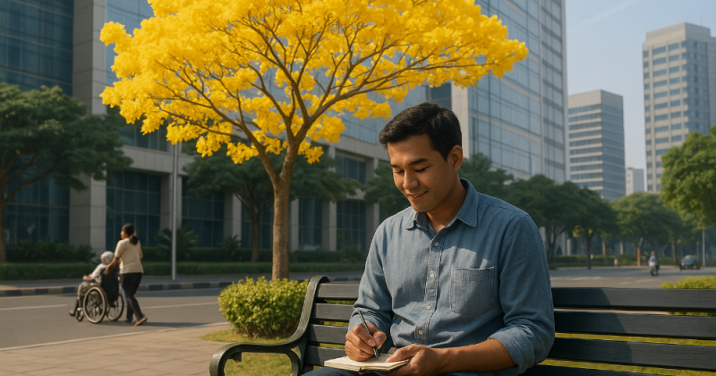 Cerpen urban emosional tentang Mahadi—si tulus yang belajar pergi setelah sering kecewa—mencari damai di Jakarta dan menemukan dirinya kembali.