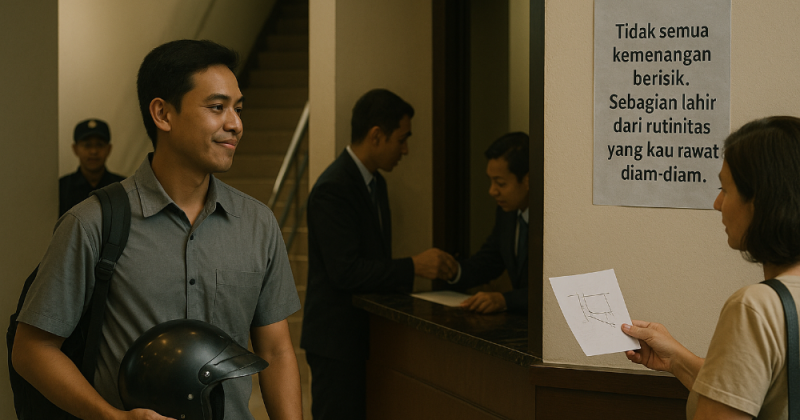 Cerita tentang mereka yang hidup di tengah mendang-mending; ditarik ke atas belum sanggup, ditarik ke bawah tak rela—namun tetap bertahan lewat konsistensi.