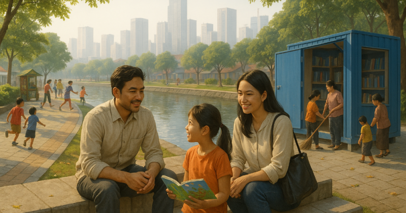 Cerpen reflektif urban tentang Jayeng dan Keumala, dua jiwa kota yang belajar bahwa hidup tak harus cepat—karena pelan, ternyata, juga cara pulang.