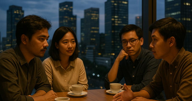 Empat sahabat menjaga peta kehidupan kota agar tak hilang oleh modernisasi. Sebuah kisah reflektif tentang pulang, manusia, dan harapan.