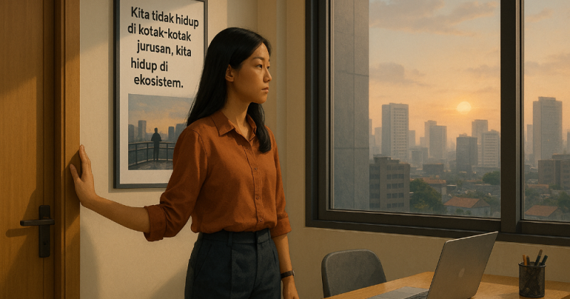 Cerpen urban tentang Panji dan kawan-kawan membangun ekosistem kota: F&B, edukasi, hotel, dan kejujuran. Mengharubiru, reflektif, solutif, penuh harapan.