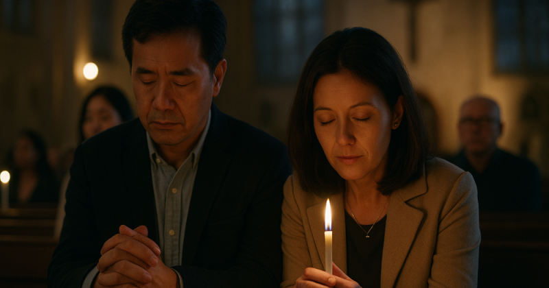 Cerpen Katolik bergaya Kompas Minggu tentang Jaya dan Ganis: dari kegagalan bisnis menuju syukur, doa, dan pelayanan yang menyembuhkan kota.