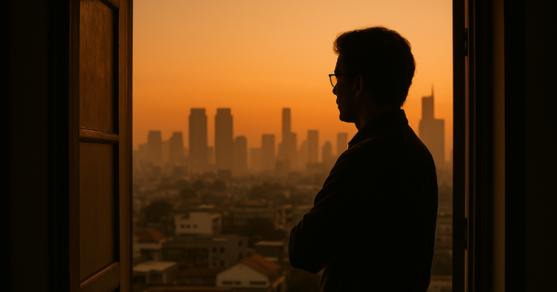 Pagi di Jakarta seakan terbuat dari kaca—jernih di kejauhan, rapuh ketika disentuh. Panji menatap kota dari balkon apartemen 2 kamar di Kuningan; mobil-mobil seperti biji-biji kopi yang ditumpahkan di aspal, tertata acak, harum sekaligus getir. Di meja makannya, bersisian dua cangkir: satu sisa semalam, pahit; satu baru diseduh, hangat. Di layar gawai, pesan bertanda biru dari Sekarjati belum juga dijawab. “Kau yakin ingin berpindah?” tanya Sekar semalam. “Atau ini cuma pelarian?” Panji tak pandai mengakui bahwa kadang ia lari juga. Lari dari tender yang selalu berganti syarat, dari rapat yang menua sebelum hasil, dari kabar ayah di Malang yang belakangan menjadi sinis terhadap dunia. Dan terutama: lari dari kesan yang ia ciptakan sendiri—seorang direktur kreatif yang selalu tampak yakin, yang kalau bicara terdengar seperti jawaban. Malam itu, sebuah foto singgah di ponsel: siluet seorang pria di ambang jendela, tersayat cahaya. File .jpg hasil kiriman Ragil—sahabat yang kini mengelola sekolah desain kecil di Bandung. Foto itu tanpa judul, hanya catatan: “Ada jeda antara terang dan gelap yang memintamu jujur. Ambang ini, Panji, mungkin pintumu.” Panji menyimpan gambar itu di folder bernama “Mulai Ulang”. Ia tahu, jeda adalah kemewahan di kota yang memuja lari. Namun pagi ini, jeda itu ia izinkan menetap. Sekarjati pertama kali bertemu Panji di sebuah peluncuran buku di Kemang. Sekar—pengembang kurikulum dan fasilitator public speaking—datang karena undangan klien, pulang dengan undangan tak tertulis: bertemu dirinya sendiri. Panji sore itu mengajarkan cara bercerita untuk merek—bahwa cerita bukan bendera yang dikibarkan, melainkan jembatan yang ditapaki orang lain dengan aman. “Jembatan?” Sekar mengulang. “Ya,” jawab Panji, mata menatap hadirin, suaranya merunduk, “Kita menata papan demi papan agar orang bisa menyeberang tanpa merasa ditipu.” Sekar menyimpan kata-kata itu seperti orang menyimpan tiket konser pertama, lipatan halus di dompetnya. Bertahun kemudian, ketika ia mengajar di kelas sore—mahasiswa paruh waktu, pekerja kreatif yang menyicil mimpi—ia kerap mengutip Panji tanpa menyebut nama: “Branding adalah jembatan yang etis.” Panji, di sisi lain, menyimpan Sekar dalam cara yang lain: ia menulis nama itu di kertas kecil, ditaruh di dompet bersama foto adik bungsunya, Gunung. Nama “Sekar” menenangkan; seperti suara yang mengatakan “tidak apa-apa terlambat sepanjang kau masih datang”. Ragil adalah tali pengikat cerita ini. Ia tidak sepopuler Panji, tidak juga seanggun Sekar, tetapi ia punya bakat langka: menyaksikan. Di sekolah desainnya—yang lahir dari kontrakan bekas toko bunga—Ragil mengumpulkan anak-anak yang kelewat cepat dewasa oleh cicilan. Ia menamai program itu “Arsir”: menggambar pelan-pelan masa depan di tengah kota yang kebanyakan memakai spidol permanen. “Kalau pasar ramai, kita melambat,” katanya pada murid-murid. “Supaya kau mendengar suaramu sendiri.” Suatu hari, ia memotret seorang pria di ambang jendela kontrakan. Cahaya tipis menyapu wajah yang lelah tapi jujur. “Aku ingin ingat seperti ini bila lupa: bahwa orang yang berjalan paling jauh adalah orang yang berani berhenti,” tulis Ragil. Ia mengirim foto itu ke Panji, lalu, entah bagaimana, dari gambar itu lahir wacana pindah: Panji akan menutup kantornya di Jakarta, memindahkan studio kecilnya ke Malang, dekat ayah, dekat adik, dekat kota yang punya ritme lebih manusia. Keputusan itu memecah dua kubu: klien-klien yang menganggap Panji sedang menepi untuk menajam; dan orang-orang yang merasa ditinggal di tengah projek. “Kamu tidak setia,” ujar salah satu partner. “Kota ini butuh orang-orang yang bertahan.” Panji mengangguk, menelan rasa bersalah yang datang bergelombang. Malam itu, ia menulis kepada Sekar: Aku ingin memilih sepi yang berisi. Di Jakarta, aku terdengar keras, tapi di dalamnya kosong. Pesan terkirim, centang dua biru, tapi tak ada balasan. Mungkin Sekar sedang kelas, atau sedang memeluk keraguan yang tidak perlu dijelaskan. Ayah Panji, lelaki yang dulu mengajari cara membaca peta bintang di halaman rumah Malang, kini mengukur hari dari suara nyeri yang datang dan pergi. Sejak ibu meninggal, ia menjadi cermin yang memantulkan dua hal: kekosongan dan keberanian. “Kalau kau ingin pulang, pulanglah ketika kau kuat,” kata ayah di telepon, suaranya seret seperti daun kering. Panji memesan tiket pulang. Di bandara, ia melihat keluarga-keluarga kecil dengan koper-koper warna pastel; melihat pekerja yang matanya sembab; melihat perempuan yang tertawa seperti mengusir hujan. Kota berpindah lewat orang-orangnya. Dalam kepalanya, ia mendengar Sekar bertanya: “Yang kau cari di Malang, apa?” Ia menjawab dalam hati: “Aku mencari diriku yang pernah menaruh diam sebagai doa.” Sekar menyusul beberapa pekan kemudian, bukan untuk memeriksa Panji, melainkan untuk memeriksa kemungkinan. Ia mendapat undangan menjadi pembicara di Surabaya, lalu meneruskan kereta ke Malang. Di stasiun, Panji menjemput dengan mobil sewaan—malu pada kota, tapi tidak pada Sekar. Mereka berhenti di kafe kecil dekat Ijen, memesan kopi yang ditumbuk pelan, bangku-bangku kayu yang mengeluarkan derit halus. Di dinding, ada lukisan siluet pria di ambang jendela; mata Sekar menangkapnya, bibir Panji merekahkan senyum: “Ragil,” katanya, “Ia menitipkannya di sini.” “Ambang itu,” bisik Sekar, “mengingatkanku pada banyak hal yang kita tunda.” “Kau menunggu apa?” tanya Panji. “Kemantapan,” jawab Sekar. “Tapi hari-hari ini, aku belajar bahwa mantap itu lambat. Kau bisa menunggu selamanya.” Di luar jendela, jalan kota menampakkan dirinya seperti nadi yang tenang. Di atas meja, dua ponsel tergeletak bisu, seolah paham bahwa percakapan terbaik terjadi ketika layar tidak menatap balik. Malamnya, mereka mengunjungi rumah ayah. Gunung menyerahkan kunci bengkel kayu di belakang, hadiah untuk Panji yang dulu suka merakit miniatur jembatan dari stik es krim. “Bangun yang kau suka,” kata Gunung. “Kalau perlu, bangun yang orang lain tidak mengerti dulu.” Ayah muncul dari dalam kamar, melangkah perlahan, memeluk Panji dengan cara yang hanya dimiliki laki-laki tua: kaku tapi penuh. Kepada Sekar, ayah tersenyum malu, seperti tengah menemui putri teman lama. “Terima kasih sudah datang,” ucapnya singkat. “Kota ini pelan, tapi tak kehilangan maksud.” Malam itu, listrik sempat padam. Mereka duduk di teras, lampu darurat memantulkan cahaya kecil. Panji bercerita tentang kantor yang hendak ditutup, tentang tim yang ia pindahkan ke sistem remote, tentang klien yang didorong menjadi mandiri, tentang program magang yang hendak ia rintis untuk anak-anak SMK di Malang agar belajar desain berbasis cerita. Sekar menimpali dengan kisah kelas-kelasnya yang mempraktikkan public speaking sebagai aksi sosial: anak-anak muda mempresentasikan solusi untuk pasar rakyat, puskesmas, pojok baca. Ragil, melalui pesan suara, menautkan program “Arsir” agar terangkai. Tiga cerita itu seperti tiga jalur sungai yang bertemu di telaga sepi. Di tengah gelap, masing-masing menemukan keterangannya. Pindah itu bukan sekali. Ia berulang, kadang harian, sebagai keputusan-keputusan kecil. Panji mulai bangun sebelum subuh, menyapu bengkel, menata papan kayu, memulai prototipe meja belajar lipat untuk kamar-kamar kos yang sempit. Ia ingin memproduksi 50 buah, membagi setengahnya untuk perpustakaan kampung. Sekar menyusun modul “Berbicara Dengan Rendah Hati”, kelas akhir pekan untuk guru-guru muda—agar suara mereka mengangkat, bukan menghakimi. Ragil, di Bandung, memasang foto-foto ambang jendela di seluruh ruang kelas; setiap murid diminta menuliskan “ambang” pribadi yang ingin mereka lewati. “Ambang amarah,” tulis seorang murid. “Ambang minder,” tulis yang lain. Ada juga “Ambang ingin membanggakan Ibu”. Panji mulai menerima komisi kecil dari UMKM: merek roti rumahan, kedai kopi samping taman, bengkel sepeda lama. Ia merancang ulang identitas visual tanpa menambah biaya cetak—memilih tipografi yang ada di komputer, warna yang bisa dicapai printer murah, materi promosi yang bisa dilipat menjadi pembatas buku. “Yang mahal itu bukan tampilannya,” ujar Panji kepada pemilik kedai, “tapi tekadmu untuk konsisten.” Beberapa klien lama di Jakarta kembali mengetuk. “Bisa bantu dari jauh?” tanya mereka. Panji belajar mengatakan “ya, tetapi dengan cara baru”—tanpa rapat maraton, tanpa peresmian mewah, tanpa keharusan terbang di hari kerja. Ia membuat pedoman tertulis, video pendek, mendorong tim klien menjadi aktor cerita mereka sendiri. Ada yang menganggap ia jadi kurang hadir; ada yang bersyukur lebih mandiri. Tidak semua hubungan bertahan, tapi sebagian jadi sehat. Sekar, di sisi lain, menjalankan kelas di aula kelurahan—ruang yang universal: bau karpet, cat tembok yang memudar, dispenser di pojok yang sering kehabisan galon. Ia mengajar para guru menyusun kalimat yang memberi ruang: “Saya mengerti perasaanmu” alih-alih “Kamu terlalu sensitif”, “Mari kita coba begini” alih-alih “Seharusnya kamu”. Ia percaya, kota akan membaik bila kalimat-kalimatnya membaik. Di beberapa kelas, ia mengundang orang tua; tak semua datang, tetapi yang datang membawa cerita: tentang anak yang takut salah, tentang guru yang takut salah juga. Pada suatu siang, Panji menerima pesan dari Klana—partner agensi yang dulu menuduhnya tidak setia. Proyek besar, mereka butuh Panji “hanya untuk merapikan cerita”. Panji menatap pesan itu lama. Ia ingat malam-malam lembur di Jakarta, ingat rasa tidak cukup yang datang meski angka-angka bertambah. Ia bertanya pada Sekar: “Aku bisa, tapi… apakah harus?” Sekar menatap Panji seperti menatap peta: mencari koordinat jujur di wajahnya. “Kau yang tahu jawaban. Yang perlu kau ingat: hidupmu bukan showroom yang harus terang terus. Boleh redup, asal hangat.” Panji menghela napas. Ia menulis pada Klana: Aku bersedia kalau ritmenya pelan. Kita bertemu dua minggu sekali, tidak setiap hari. Kita fokus pada pedoman, bukan presentasi. Dan aku ingin tim lokalmu yang tampil, bukan aku. Terkirim. Butuh dua hari untuk Klana menjawab: Baik. Kita coba cara barumu. Tidak semua orang marah ketika kau menetapkan batas, ternyata. Beberapa justru lega. Di sebuah Sabtu, Ragil datang dengan kereta, membawa bingkai besar: foto siluet ambang jendela yang dititipkan di kafe. “Kupikir sudah saatnya kau simpan,” katanya. Mereka menggantungnya di bengkel kayu. Di bawah foto, Panji menulis: “Ambang bukan garis putus, melainkan garis sambung.” Sekar tersenyum. “Kau akhirnya punya kalimat baru, Pan.” “Aku meminjam dari hari-hari ini,” jawab Panji. Mereka bertiga, sore itu, berjalan kaki menyusuri gang. Anak-anak bermain bola dengan sepatu pinjam. Seorang ibu menjemur batik yang warnanya memudar cantik, seperti kisah lama yang enggan ditinggal. Dalam langkah pelan, mereka merasa kota memeluk: bukan dalam gemuruh, melainkan dalam ulang—ulang salam tetangga, ulang beli sayur di warung yang sama, ulang tersenyum pada kucing yang mengambil napas di pagar. Dalam ulang, sesuatu menguat. Ayah Panji jatuh sakit lebih parah bulan berikutnya. Malam di IGD berwarna putih dan waktu berjalan tanpa jam. Panji mendengar dokter menjelaskan curr, prognosis, istilah yang tepat tetapi dingin. Ia menggenggam tangan ayah, menunggu. Sekar duduk di luar, menulis pesan kepada murid-muridnya: “Hari ini kita belajar tentang diam.” Ragil mengirim foto langit Malang pukul dua dini hari: bintang-bintang samar, tapi ada. Pagi memulihkan. Ayah melewati malam itu. Ia memanggil Panji dan Sekar, pelan, “Kalau aku tidak ada, jangan ubah ritme demi kesopanan palsu. Hiduplah seperti kamar yang jendelanya kau buka setiap pagi.” Kalimat yang terdengar seperti wasiat tetapi sebenarnya izin. Beberapa pekan kemudian, ayah benar-benar pergi, di ranjang yang sama, di kamar yang sama, dengan nafas yang dikeluarkan seolah menepikan perahu. Pemakaman sederhana—kerabat dekat, tetangga datang membawa tahlil. Panji menangis sampai suaranya habis; tapi ada sesuatu yang ia pelajari dari air mata: ia menghapus bukan untuk menghilangkan, melainkan untuk melihat lebih jelas. Setelah tahlil, ia berdiri di halaman, menatap ambang jendela kamar ayah. Pada kayunya, ada bekas tangan sering dibuka. “Ritme,” bisiknya. “Ritme adalah cinta yang kita tunjukkan setiap hari.” Sekar memeluknya dari samping. Ragil memotret tanpa suara. Kabar duka biasanya mengundang kabar lain. Di hari-hari ke-40, Panji menerima email dari universitas swasta di Malang yang ingin mengundangnya mengajar tamu—tentang desain yang bertanggung jawab. Sekar diminta membuka kelas intensif untuk dosen muda: bagaimana mengajar tanpa menggurui. Ragil mendapat hibah kecil untuk memperbanyak program “Arsir”. Mereka bertiga duduk di bengkel, menata kalender dan menyatukan mimpi: sebuah laboratorium kecil bernama “Ambang”—ruang lintas profesi yang mempertemukan UMKM, guru, mahasiswa, dan pekerja kreatif untuk belajar bertahap. Tidak glamor, tapi masuk akal; tidak viral, tapi tahan lama. “Ambang” membuka pertemuan pertamanya di aula perpustakaan kota. Topiknya: “Bercerita Untuk Berubah”. Panji mengajarkan dasar: struktur tiga babak, suara pertama, metafora yang jujur. Sekar melatih cara menyampaikan: napas, jeda, tatapan mata yang hangat. Ragil memandu praktik: peserta diminta memotret satu ambang dalam hidup mereka—pintu toko, jendela kelas, pagar rumah—lalu menulis keterangan singkat apa yang mereka ingin lewati, apa yang ingin mereka pertahankan. Seorang pemilik kedai jamu modern menulis: “Ambang takut memanggil pelanggan dengan nama.” Seorang guru menulis: “Ambang mengakui murid yang lebih cepat dari saya.” Seorang mahasiswa menulis: “Ambang meminta maaf pada diri sendiri.” Mereka bercerita bergantian, saling memberi tepuk, bukan tepok. Di akhir sesi, Panji memutar lagu pelan, lalu semua saling menatap. Ada yang menangis, ada yang tertawa malu. Di sela-sela itu, kota menghela napas seperti baru bangun dari tidur panjang. Kabar tentang “Ambang” menyebar lewat cara lama yang ampuh: dari mulut ke mulut, dari hati ke hati. Dua bulan, ruang itu kebanjiran daftar tunggu. Media lokal datang membuat liputan, bukan karena sensasi, melainkan karena hasil: kedai jamu kini menyebut pelanggan “Mbak Rina” bukan “Mbak”; guru menutup kelas dengan “Terima kasih karena hari ini kalian berani bertanya”; mahasiswa membuka pameran foto jendela-jendela kampung dan menulis caption yang membuat orang berhenti menggulir telepon. Klien Jakarta kembali menghubungi, bukan untuk memaksa Panji pulang, tetapi untuk belajar. “Ajari tim kami bekerja dengan ritme manusia,” kata salah satunya. Panji mengundang mereka datang ke Malang, duduk di aula, belajar bersama ibu-ibu pemilik warung, guru honorer, dan mahasiswa. Tidak ada kursi VIP. Tidak ada MC. Yang ada hanyalah perkenalan: “Halo, saya Rudi, saya takut kalau angka tidak naik.” “Halo, saya Lila, saya malu kalau suara saya serak.” Di situ, kata “profesional” kembali ke asalnya: dari “profiteri”—menyatakan. Menyatakan diri terbuka. Pernah, seorang peserta bertanya pada Sekar: “Apa definisi berhasil dalam kelas ini?” Sekar berpikir sebentar. “Ketika kau pulang dengan kalimat yang lebih baik. Bukan lebih indah. Lebih baik.” Ia memberi jeda, mengukur napas. “Misalnya, kau mulai bisa mengatakan ‘aku salah’ tanpa merasa rubuh.” Di sebuah sore yang hujannya halus, Panji dan Sekar berjalan di alun-alun. Anak-anak berlarian mengejar merpati; pedagang balon menambatkan benang pada jari. Panji menggenggam tangan Sekar—sederhana, bukan pernyataan kepemilikan, hanya cara agar arah mereka sama. “Aku pernah takut kehilangan kota,” kata Panji, “ternyata yang lebih kutakutkan kehilangan diriku di kota itu.” Sekar menatapnya dengan mata yang tahu. “Kau tidak ke mana-mana, Pan. Kau hanya pulang.” “Pulang ke siapa?” Sekar tersenyum pelan. “Ke seseorang yang mau belajar memeluk—orang lain, hari ini, dan dirinya sendiri.” Panji berhenti di depan toko bingkai. Di etalase, sebuah foto siluet di ambang jendela dipajang—replika dari foto di bengkel. Di bawahnya tertulis: “Ambang—Pameran Foto Komunitas.” Panji tertawa kecil. “Ragil sudah mulai berencana tanpa menunggu kita.” “Bagus,” kata Sekar. “Kota butuh lebih banyak orang yang tidak menunggu untuk baik.” Malam itu, di bengkel kayu yang kini jadi ruang kelas kecil, mereka mengadakan pertemuan inti: menentukan arah “Ambang” setahun ke depan. Ragil mengusulkan residensi kecil bagi guru dan UMKM: berminggu-minggu tinggal di kampung-kampung, menukar ilmu dengan cara yang rata. Sekar menambahkan kelas “Berbicara Dalam Duka”—bagaimana memimpin rapat setelah kehilangan, bagaimana mengajar saat lelah, bagaimana meminta tolong tanpa malu. Panji memaparkan rencana cetak buku tipis berisi foto-foto ambang dan cerita pendek—untuk didistribusikan di perpustakaan desa. “Maukah kau menulis pengantar?” tanya Ragil pada Sekar. Sekar mengangguk. “Akan kutulis begini: Bahwa kita semua suatu hari akan berdiri di ambang. Tidak semua orang akan menuntun kita menyeberang. Maka, pelan-pelan, kita belajar menuntun diri sendiri.” Panji memandangi mereka, dua manusia yang membuat kata “teman” terdengar baru. “Sewaktu kecil,” katanya, “Ayah mengajarkanku menunggu bintang jatuh. Aku tak pernah melihatnya. Kini aku sadar, yang jatuh bukan bintangnya, melainkan hal-hal yang tidak kita perlukan lagi.” Sunyi yang hadir setelah kalimat itu bukan kekosongan. Ia padat, hangat. Di dinding, foto ambang jendela memantulkan cahaya lampu. Bukan cahaya besar yang menyilaukan, tapi cahaya yang cukup untuk membaca. Kadang, cukup adalah jawaban paling berani. Beberapa bulan lalu, Panji menulis catatan di punggung foto: “Kita tidak perlu menjadi cahaya di seluruh kota. Cukup jadi lampu yang dinyalakan tepat waktu.” Kalimat itu kini menjadi penutup setiap kelas “Ambang”. Peserta membawa pulang bukan sertifikat, melainkan kebiasaan: membuka jendela, menyebut nama, meminta maaf, menyeduh kopi, menjemur batik, menata papan jembatan. Kebiasaan, jika diulang dengan cinta, adalah ritual. Dan ritual, bila dipahami, adalah doa yang berjalan. Suatu hari, di kereta menuju Surabaya, Panji menerima pesan pendek dari Klana: Terima kasih sudah mengajari kami melambat. Omzet tidak meledak, tapi tim kami jarang sakit. Rasanya aneh menulis ini di spreadsheet KPI, tapi kesehatan ini nyata. Panji tersenyum, memotret jendela kereta yang memperlihatkan sawah mengalun. Ia mengirim foto itu ke Ragil dan Sekar. Ragil membalas dengan gambar etalase yang memajang buku tipis “Ambang”. Sekar menambahkan voice note: “Pan, baca pengantar halaman satu. Itu juga untukmu.” Panji membuka berkas PDF yang ia terima. Kalimat pertama Sekar adalah milik semua orang yang pernah takut pada perubahan: “Tidak ada yang tenang begitu saja; ketenangan dibangun oleh orang yang memutuskan menjadi rumah.” Kereta melambat sebelum masuk stasiun. Panji menutup mata, menempelkan dahi ke jendela, merasakan dinginnya kaca dan hangatnya kota yang menunggu. Di depannya, pintu akan terbuka. Di ambang, ia tahu caranya melangkah—bukan dengan tergesa, melainkan dengan hormat. Karena pada akhirnya, yang kita bangun bukan hanya gedung, merek, atau kelas. Yang kita bangun adalah cara memeluk hidup itu sendiri. Dan kota, pelan-pelan, belajar memeluk balik.