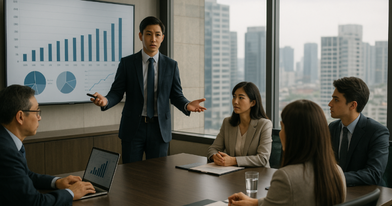 Cerpen korporasi urban tentang narasi, integritas, dan jeda sunyi yang membongkar kebohongan. Reflektif–edukatif–solutif, bergaya Kompas Minggu.