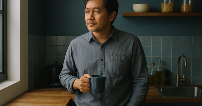 Cerpen urban reflektif tentang Panji, profesional kota besar yang belajar berhenti sejenak, menyimak umur orang lain, dan menemukan makna pulang ke diri.