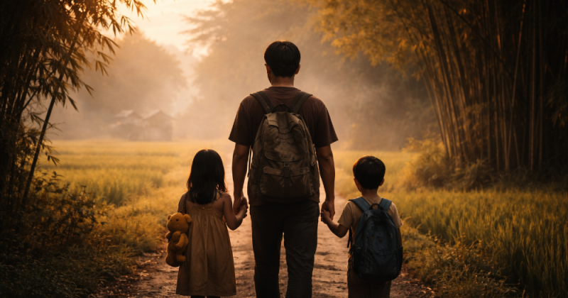 Cerpen sastra emosional tentang krisis pribadi, keluarga, dan makna pulang di tengah kehidupan urban kelas menengah atas Indonesia.