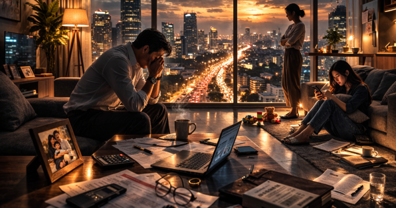 Cerpen “Lantai Tigapuluh Tiga” tentang karier, intrik bisnis, tekanan investor, dan keluarga urban—ketika integritas diuji dan pulang jadi keputusan.